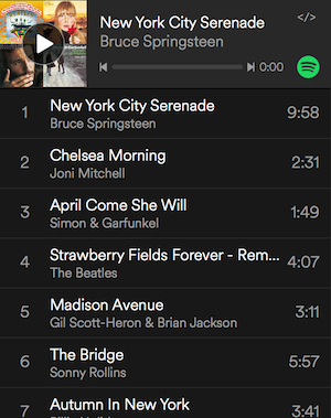 NYC Songs Playlist