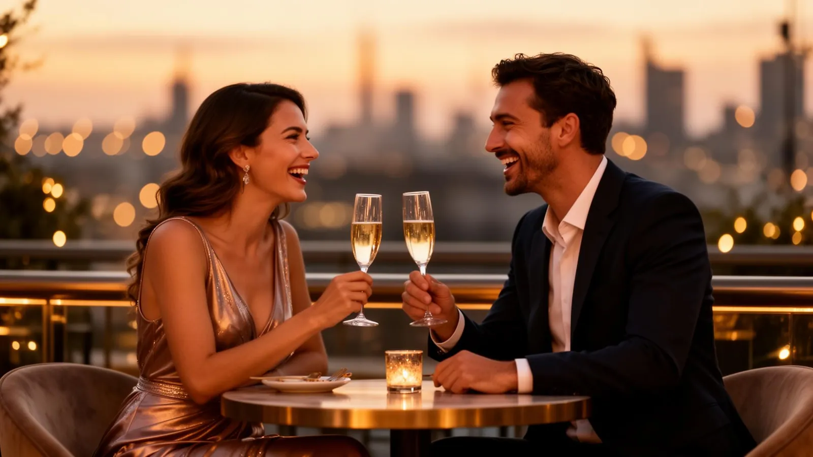 Elegantes Paar bei einem Date in stilvoller Atmosphäre